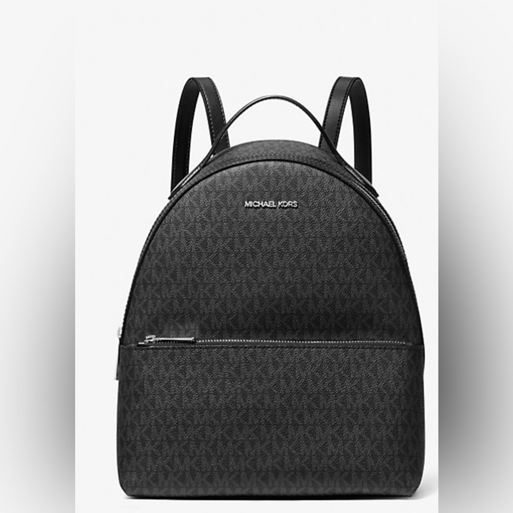 MK Hudson Large Signature Backpack Black Graphite Travel Laptop Bag